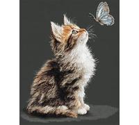 AYAOYANGGO Animal Kits Para Tejer Con Aguja De Lengüeta Gatos Y Mariposas Kit De Alfombras Con Gancho De Pestillo Diy，Kits De Bordado De Punto De Cruz，Manualidades Para Decoración Del Hogar. 35x46in