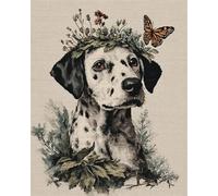 AYAOYANGGO Animal Latch Hook Rug Kit Dálmatas Y Mariposas Kit Para Hacer Alfombras，Kits De Bordado De Punto De Cruz，Manualidades De Costura Para Decoración Del Hogar 31x63in