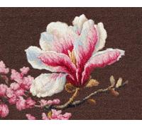 AYAOYANGGO Flores Kit De Alfombra Anudada Magnolia Rosa Manualidades Para Hacer Alfombras Diy Para Adultos Con Lienzo Impreso A Color，Juego De Bordado A Crochet，Decoración Del Hogar. 21x29in