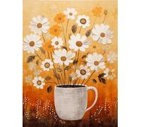 AYAOYANGGO Kit De Crochet Flores En Una Taza De Té Kits De Alfombras Con Aguja De Pestillo Para Adultos Y Niños，Kit De Tapiz De Ganchillo Con Patrón Preimpreso A Color. 23x16in