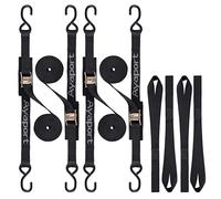 Ayaport Correas de Amarre con Hebilla de Leva de 6 pies, 2200 Libras, Correas de Seguridad con Ganchos en S para Motocicleta, Kayak, Coche, camión, Barco, Moto de Cross, Paquete de 4 (6 pies)