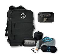 Ayars Mochila Cabina 55x40x20 Equipaje de Mano Apto Ryanair Priority Impermeable con USB y Candado TSA Incluye Kit de Viaje Premium con Almohada y Neceser