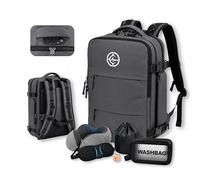 Ayars Mochila Viaje Cabina Avión 40x20x25 Ryanair | Oxford 900D Impermeable | Candado TSA | Equipaje de Mano Bajo Asiento | USB | Set de Viaje: Almohada Cervical + Antifaz 3D + Tapones + Neceser