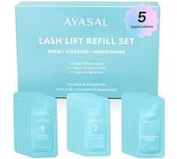AYASAL Recarga del kit de elevación de pestañas: Step 1+2 Refill Set, Corean Thio-Free Lash Perm - Professional Long Lasting Results Up To 6-8 Weeks - Eyelash Curling Set at Home - For 5 Applications
