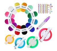Ayasee pompom maker kit, kit de telar de pompones de pompones Fluff Ball Weaver Needle Craft Kit de herramientas de artesanía de ganchillo de punto DIY (37b)