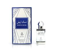 AYAT PERFUMES - Aceite Perfume WHITE MUSK de Dubái 12 ml - Almizcle Halal Sin Alcohol - Attar Extracto de Perfume para Mujer & Hombre - Aroma Perfume Árabe Oriental - Fabricado en los Emiratos