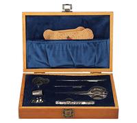 Ayayu Kit de Tijeras de Bordado, 7Pcs Vintage Tijeras de Costura de Estilo Europeo con 2 Dedales, Cortador de Hilo, Estuche de Almacenaje, Kit Completo de Costura para la Sastrería del H (Plata)