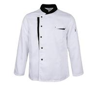 AYAZER Camisa de Uniforme de Chef de Cocina de Restaurante Unisex Chaqueta de Chef de Manga Corta/Larga Ropa de Trabajo-Manga Larga_b-L