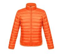 AYAZER Chaqueta de plumón Ligera para Hombre para jóvenes y de Mediana Edad, Chaqueta de plumón Ligera con Cuello levantado de Gran tamaño, Chaqueta Corta de plumón de Pato Blanco-Naranja-M