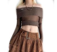 AYAZER Falda de Varias Capas Adelgazante de Cintura Baja de Color sólido de Moda Retro Falda Plisada con diseño de cinturón Grande Sexy para Chica caliente-02476 Top-S