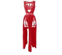 AYAZER Nuevo Conjunto de Vestido de Mujer de 3 Piezas Conjunto de Fiesta de lencería Sexy gótica Acolchada Conjunto de Mujer con Recorte de Vendaje Rojo-Rojo-S