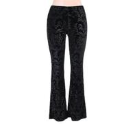 AYAZER Pantalones Acampanados Oscuros Moda para Mujer Temperamento Ante Diseño en Relieve Pantalones Casuales Mujer-Negro-L