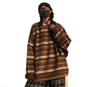 AYAZER Suéter a Rayas Harajuku para Mujer, Jersey de Punto Vintage para Mujer, Prendas de Punto de Estilo Coreano, Ropa de Calle de Gran tamaño, Moda japonesa-01-M