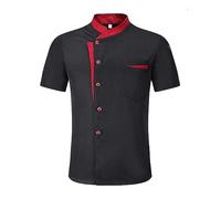 AYAZER Unisex Restaurante Cocina Chef Uniforme Camisa Manga Corta/Larga Chaqueta Chef Ropa De Trabajo-Manga Corta-4XL