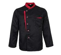 AYAZER Unisex Restaurante Cocina Chef Uniforme Camisa Manga Corta/Larga Chaqueta Chef Ropa De Trabajo-Manga Larga-S