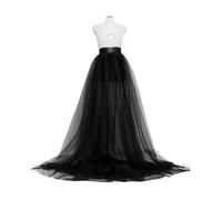 AYAZER Vestido Largo de Tul Retro para Mujer, Fiesta de Boda, Fiesta de graduación, Falda Larga de Malla, Falda de Moda de Color sólido para Mujer, Falda con Cordones, Color Negro, Talla única