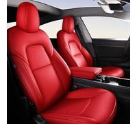 AYBEN Coche Cuero PU Fundas Asientos para Tesla Model 3 Highland 2024, Completo Juegos Cubreasientos Protección del Asiento,C Red