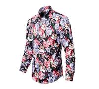AYBIOSD Camisa con Botones para Hombre, Camisa Delgada con Solapa De Manga Larga, Top con Estampado De Moda Informal 3D,Style 2,L