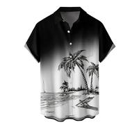AYBIOSD Camisa Hawaiana De Talla Grande con Solapa Holgada Y Top Informal para Hombre Camisas Estampadas De Manga Corta,Style 1,8XL