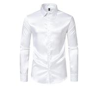 AYBIOSD Camisas De Hombre Casual con Botones Camisa De Negocios Formal Moda Manga Larga Solapa Delgada Top,Style 1,S