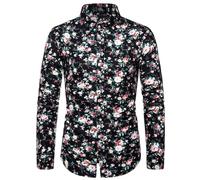 AYBIOSD Camisas De Solapa para Hombre Camisa Delgada con Botones Camisas con Estampado De Moda Informal De Manga Larga,Style 8,5XL