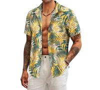 AYBIOSD Camisas Hawaianas De Manga Corta con Estampado Informal Y Solapa Holgada para Hombre,Style 14,6XL