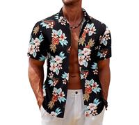 AYBIOSD Camisas Hawaianas De Manga Corta con Estampado Informal Y Solapa Holgada para Hombre,Style 15,XXS