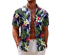 AYBIOSD Camisas Hawaianas De Manga Corta con Estampado Informal Y Solapa Holgada para Hombre,Style 7,6XL
