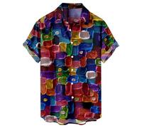 AYBIOSD Camisas Hawaianas De Verano para Hombre Camisas De Manga Corta Camisas De Manga Corta Casual con Botones Vacaciones Verano Estampado De Flores Tops De Playa,Style 2,XL