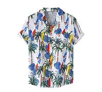 AYBIOSD Camisas Hawaianas para Hombre Camisa De Manga Corta con Botón Camisetas Informales De Verano con Flores T Shirts De Aloha para Vacaciones En La Playa,Style 28,L