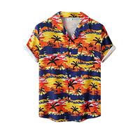 AYBIOSD Camisas Hawaianas para Hombre Camisa De Manga Corta con Botón Camisetas Informales De Verano con Flores T Shirts De Aloha para Vacaciones En La Playa,Style 14,L