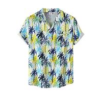 AYBIOSD Camisas Hawaianas para Hombre Camisa De Manga Corta con Botón Camisetas Informales De Verano con Flores T Shirts De Aloha para Vacaciones En La Playa,Style 9,L