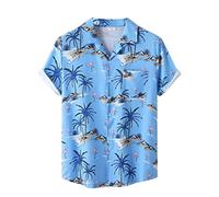 AYBIOSD Camisas Hawaianas para Hombre Camisa De Manga Corta con Botón Camisetas Informales De Verano con Flores T Shirts De Aloha para Vacaciones En La Playa,Style 27,L