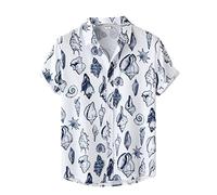 AYBIOSD Camisas Hawaianas para Hombre Camisa De Manga Corta con Botón Camisetas Informales De Verano con Flores T Shirts De Aloha para Vacaciones En La Playa,Style 6,L
