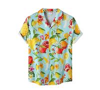 AYBIOSD Camisas Hawaianas para Hombre Camisa De Manga Corta con Botón Camisetas Informales De Verano con Flores T Shirts De Aloha para Vacaciones En La Playa,Style 4,L