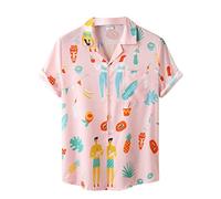 AYBIOSD Camisas Hawaianas para Hombre Camisa De Manga Corta con Botón Camisetas Informales De Verano con Flores T Shirts De Aloha para Vacaciones En La Playa,Style 16,L