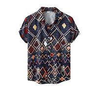 AYBIOSD Camisas Hawaianas para Hombre Camisa De Manga Corta con Botón Camisetas Informales De Verano con Flores T Shirts De Aloha para Vacaciones En La Playa,Style 1,L