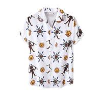 AYBIOSD Camisas Hawaianas para Hombre Camisa De Manga Corta con Botón Camisetas Informales De Verano con Flores T Shirts De Aloha para Vacaciones En La Playa,Style 24,L