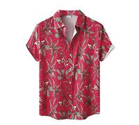 AYBIOSD Camisas Hawaianas para Hombre Camisa De Manga Corta con Botón Camisetas Informales De Verano con Flores T Shirts De Aloha para Vacaciones En La Playa,Style 3,L