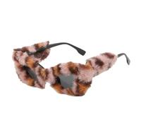 AYBIOSD Gafas De Sol De Felpa para Mujer Cat Eye Shades Gafas De Sol De Terciopelo Suave Punk para Fiesta Cosplay Masquerade Eyewear,Marrón