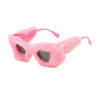 AYBIOSD Gafas De Sol De Felpa para Mujer Cat Eye Shades Gafas De Sol De Terciopelo Suave Punk para Fiesta Cosplay Masquerade Eyewear,Rosado