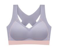 AYBIOSD Sujetadores Deportivos con Espalda De Belleza para Mujer, Sujetador Cómodo con Almohadillas Extraíbles, Sujetador Sin Aros De Talla Grande,Púrpura,5XL