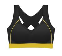 AYBIOSD Sujetadores Deportivos con Espalda De Belleza para Mujer, Sujetador Cómodo con Almohadillas Extraíbles, Sujetador Sin Aros De Talla Grande,Negro,XXL