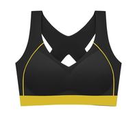 AYBIOSD Sujetadores Deportivos con Espalda De Belleza para Mujer, Sujetador Cómodo con Almohadillas Extraíbles, Sujetador Sin Aros De Talla Grande,Negro,4XL