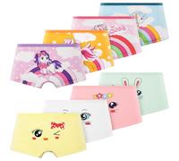 AYBUY Braguitas de algodón Niña, Braguitas Ropa Interior Algodón Niñas 8PCS, ragas para niñas, Pantalones Cortos para niña con Patrones Lindos, Shorts Ropa Interior, Suave, Colores, XXL, 9-10Años, A