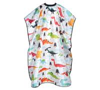 AYBUY Capas de Peluquería para Niños, Impermeable Capa de Peluquería Infantil, Capas de Barbero para Uso en Estudio y Hogar, Dinosaurio Blanco de Dibujos Animados