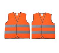 AYBUY Chalecos Reflectantes para Niños, 2 Piezas Chaleco de Alta Visibilidad para Niños, Chaleco de Seguridad para Niños Carrera, Viajes Escolares, Ciclismo, Naranja Fluorescente, S