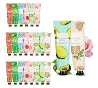 AYBUY Crema de manos, 24 x 30ml Cremas Manos Mini, Hidratante, reparadora no grasa, rápida absorción, llevar, Día y Noche, con 8 Aromas, para mujeres, hombres, Navidad y cumpleaños