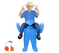 AYBUY Disfraz Inflable Alien Hinchable Azul para Niño, Divertido para Fiesta, Carnaval, Halloween, Cosplay, Cumpleaños, Navidad, Mardi Gras, 110-145 cm