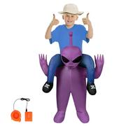 AYBUY Disfraz Inflable Alien Hinchable Morado para Niño, Divertido para Fiesta, Carnaval, Halloween, Cosplay, Cumpleaños, Navidad, Mardi Gras, 110-145 cm